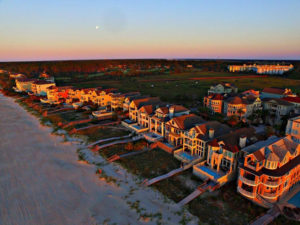 aerial view of beach homes
