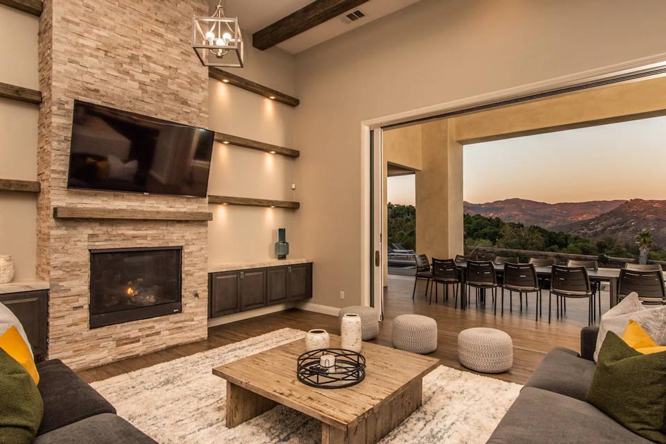 living room with fireplace