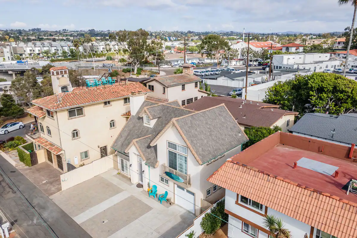 Birdseye view of house