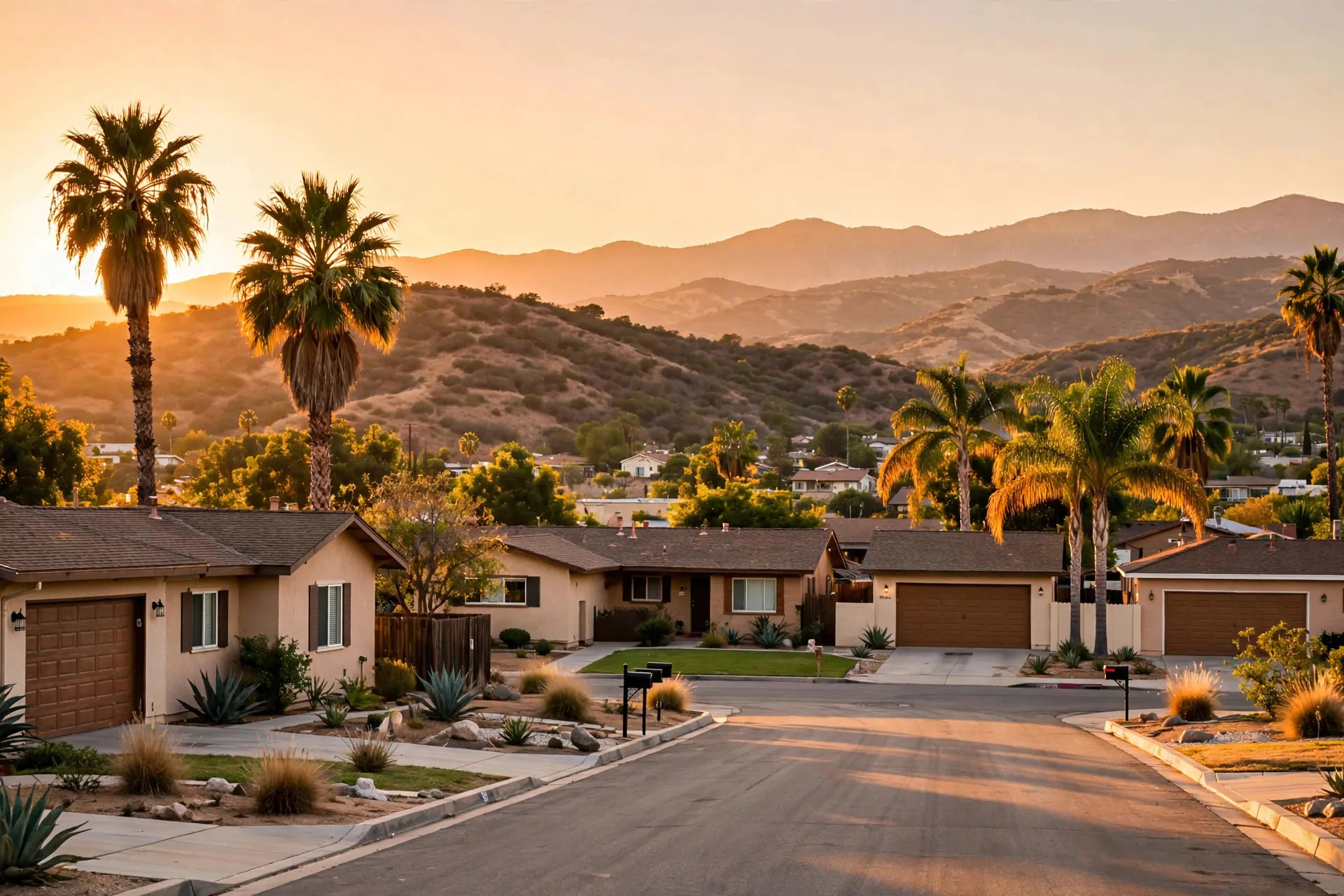El Cajon neighborhood at sunset — vacation rental management in El Cajon, CA by Skye Management
